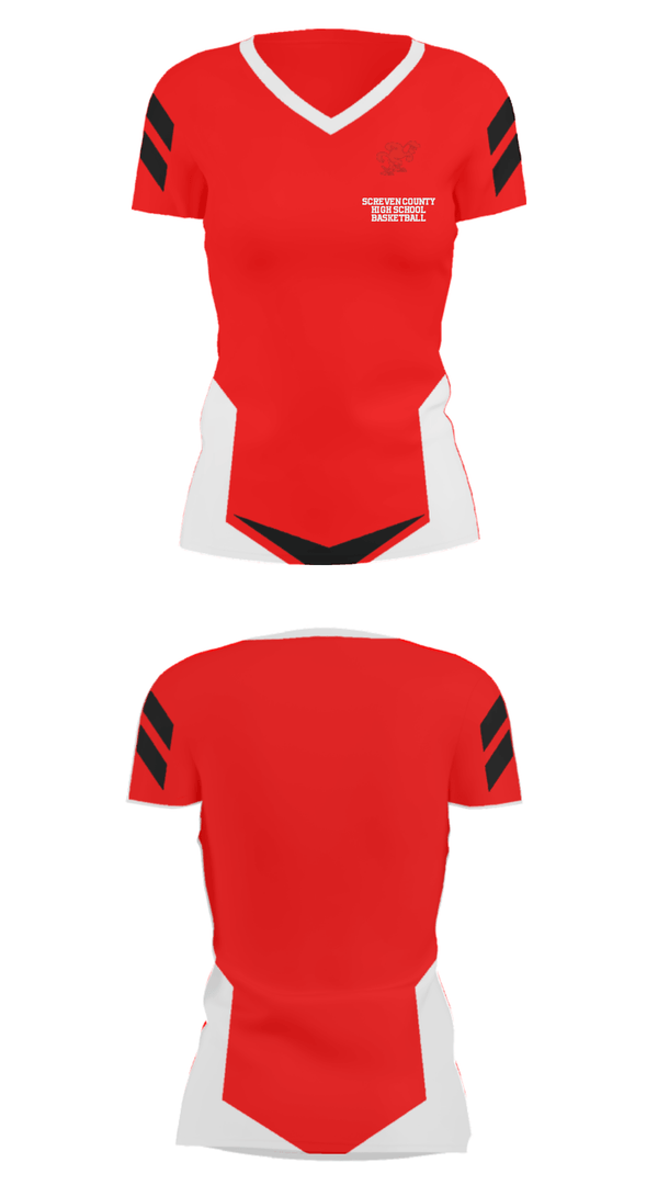 Women's Short Sleeve Vneck Shirt, Screven County High School Basketball, Women's Basketball, Teamtime, Team time, sublimation, custom sports apparel, team uniforms, spirit wear, spiritwear, sports uniforms, custom shirts, team store, custom team store, fundraiser sports, apparel fundraiser