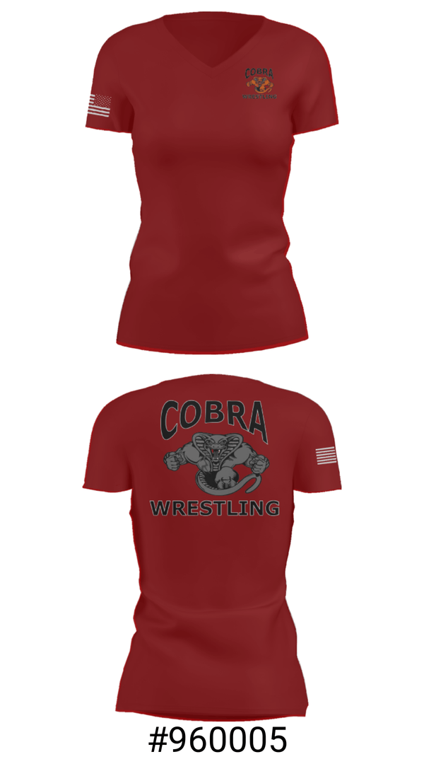Women's Short Sleeve Vneck Shirt, Cobra Wrestling Club, Wrestling, Teamtime, Team time, sublimation, custom sports apparel, team uniforms, spirit wear, spiritwear, sports uniforms, custom shirts, team store, custom team store, fundraiser sports, apparel fundraiser