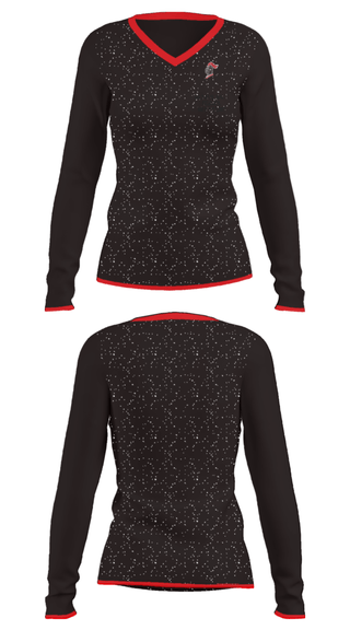 Women's Long Sleeve Vneck Shirt, Dekalb High School Wrestling, Wrestling, Teamtime, Team time, sublimation, custom sports apparel, team uniforms, spirit wear, spiritwear, sports uniforms, custom shirts, team store, custom team store, fundraiser sports, apparel fundraiser