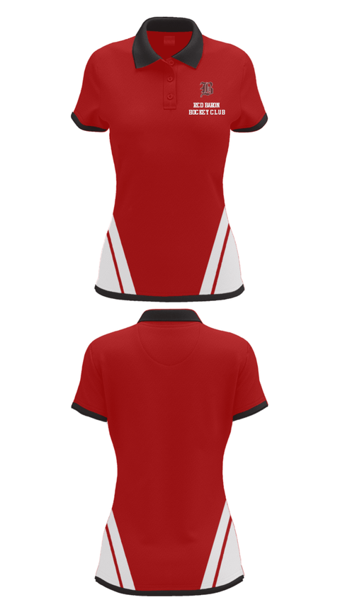 Women's Short Sleeve Performance Polo, Red Baron Hockey Club, Ice Hockey, Teamtime, Team time, sublimation, custom sports apparel, team uniforms, spirit wear, spiritwear, sports uniforms, custom shirts, team store, custom team store, fundraiser sports, apparel fundraiser