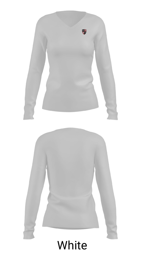 Women's Long Sleeve Vneck Shirt, Kingswood Oxford Upper School, Spirit Store, Teamtime, Team time, sublimation, custom sports apparel, team uniforms, spirit wear, spiritwear, sports uniforms, custom shirts, team store, custom team store, fundraiser sports, apparel fundraiser
