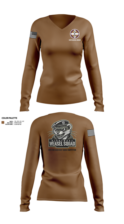 338th MED BDE 94781035 Women's Long Sleeve V-neck Shirt - 10