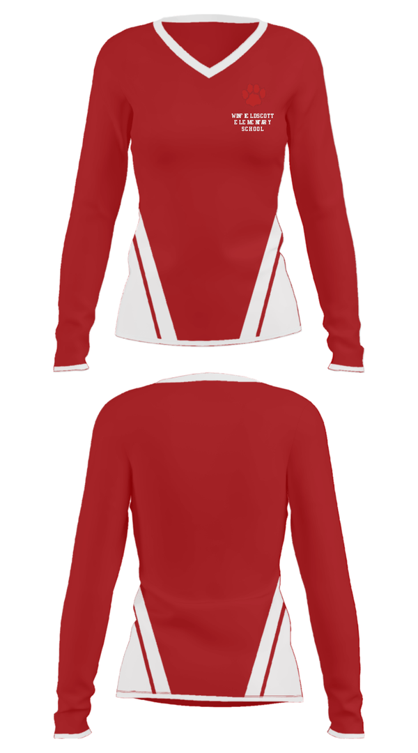 Women's Long Sleeve Vneck Shirt, Winfield Scott Elementary School, Spirit Store, Teamtime, Team time, sublimation, custom sports apparel, team uniforms, spirit wear, spiritwear, sports uniforms, custom shirts, team store, custom team store, fundraiser sports, apparel fundraiser