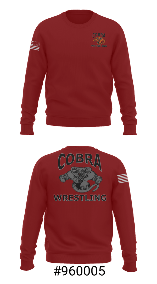 Crew Neck Sweatshirt, Cobra Wrestling Club, Wrestling, Teamtime, Team time, sublimation, custom sports apparel, team uniforms, spirit wear, spiritwear, sports uniforms, custom shirts, team store, custom team store, fundraiser sports, apparel fundraiser