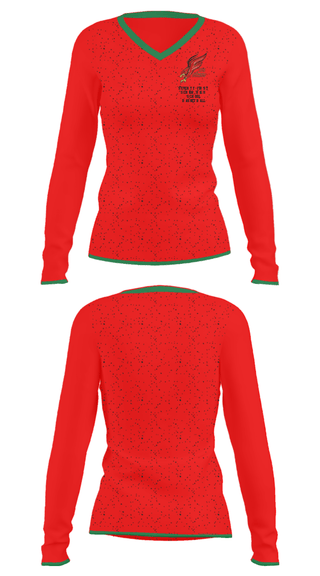 Women's Long Sleeve Vneck Shirt, Seventy-First Senior High School Basketball, Women's Basketball, Teamtime, Team time, sublimation, custom sports apparel, team uniforms, spirit wear, spiritwear, sports uniforms, custom shirts, team store, custom team store, fundraiser sports, apparel fundraiser