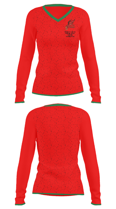 Women's Long Sleeve Vneck Shirt, Seventy-First Senior High School Basketball, Women's Basketball, Teamtime, Team time, sublimation, custom sports apparel, team uniforms, spirit wear, spiritwear, sports uniforms, custom shirts, team store, custom team store, fundraiser sports, apparel fundraiser