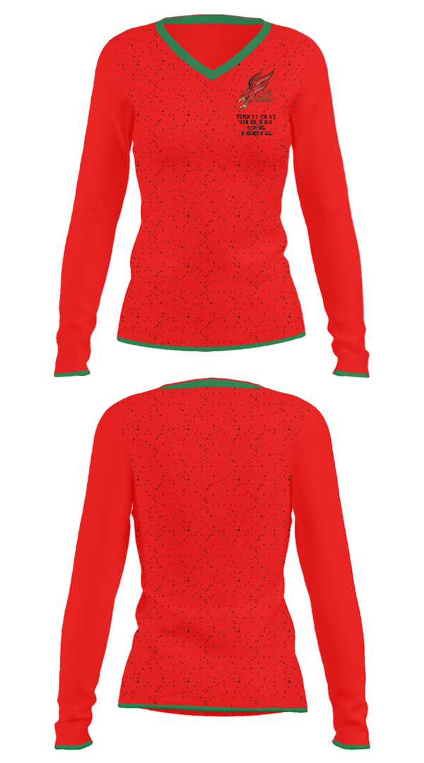 Women's Long Sleeve Vneck Shirt, Seventy-First Senior High School Basketball, Women's Basketball, Teamtime, Team time, sublimation, custom sports apparel, team uniforms, spirit wear, spiritwear, sports uniforms, custom shirts, team store, custom team store, fundraiser sports, apparel fundraiser