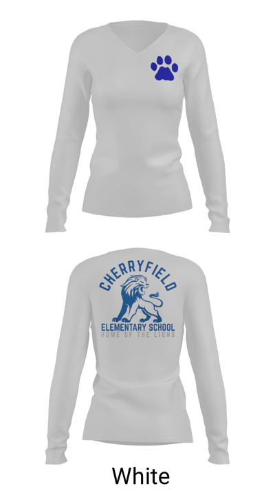 Cherryfield Elementary School 53264844 Women's Long Sleeve V-neck Shirt - 6