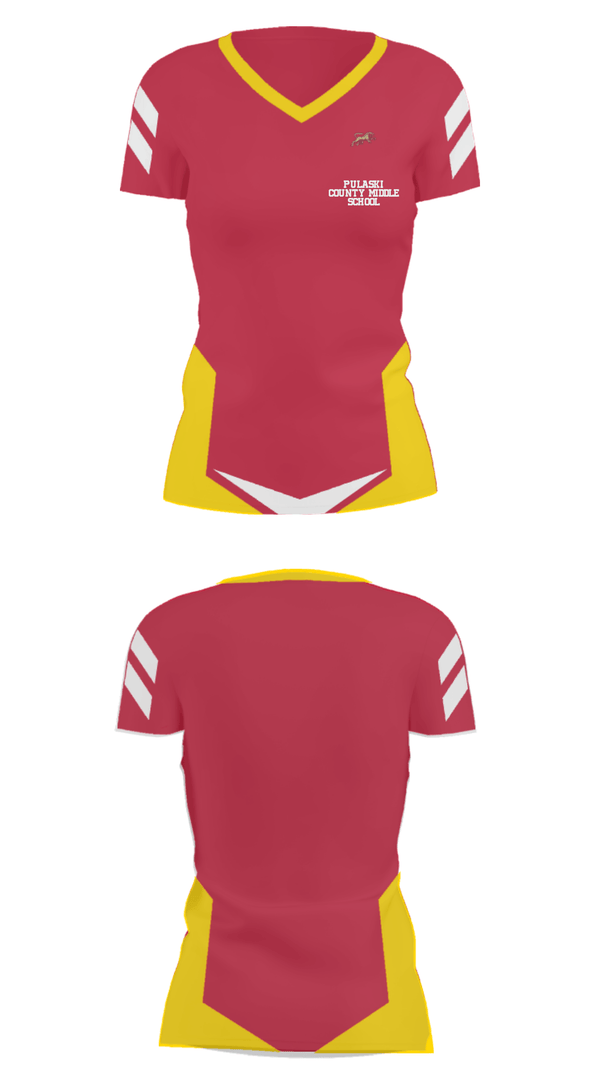 Women's Short Sleeve Vneck Shirt, Pulaski County Middle School, Spirit Store, Teamtime, Team time, sublimation, custom sports apparel, team uniforms, spirit wear, spiritwear, sports uniforms, custom shirts, team store, custom team store, fundraiser sports, apparel fundraiser