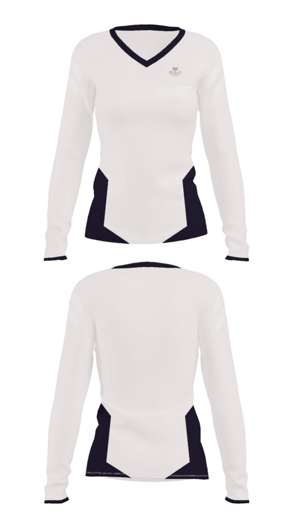 Women's Long Sleeve Vneck Shirt, Guild fence company LLC, , Teamtime, Team time, sublimation, custom sports apparel, team uniforms, spirit wear, spiritwear, sports uniforms, custom shirts, team store, custom team store, fundraiser sports, apparel fundraiser