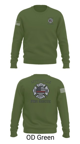 Crew Neck Sweatshirt, Littleville Fire & Rescue, Fire Department, Teamtime, Team time, sublimation, custom sports apparel, team uniforms, spirit wear, spiritwear, sports uniforms, custom shirts, team store, custom team store, fundraiser sports, apparel fundraiser
