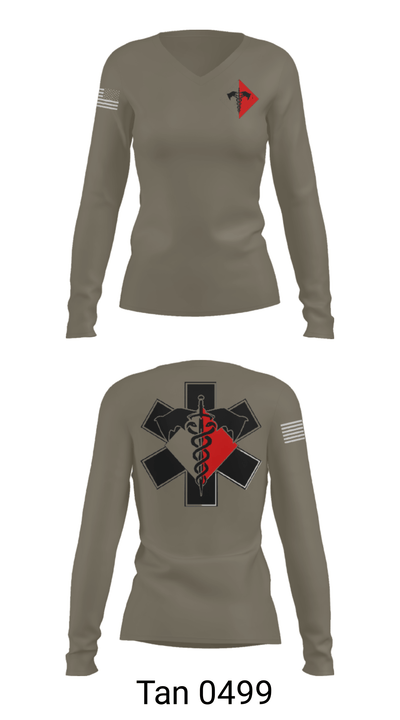 307th Medics 69478986 Women's Long Sleeve V-neck Shirt - 39