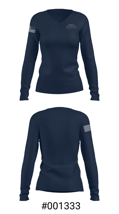 Saseas Titans Athletics 68551742 Women's Long Sleeve V-neck Shirt - 20