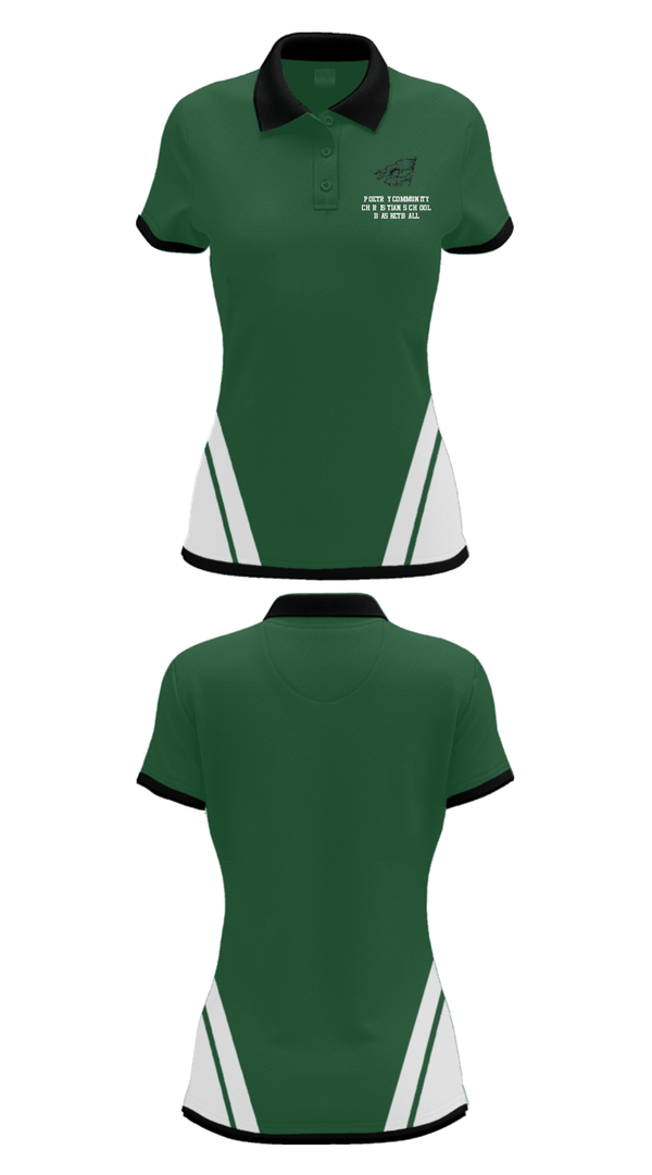 Women's Short Sleeve Performance Polo, Poetry Community Christian School Basketball, Men's Basketball, Teamtime, Team time, sublimation, custom sports apparel, team uniforms, spirit wear, spiritwear, sports uniforms, custom shirts, team store, custom team store, fundraiser sports, apparel fundraiser