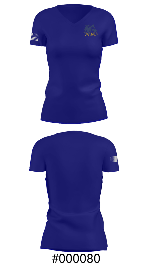 Women's Short Sleeve Vneck Shirt, Fraser High School Gymnastics, Spirit Store, Teamtime, Team time, sublimation, custom sports apparel, team uniforms, spirit wear, spiritwear, sports uniforms, custom shirts, team store, custom team store, fundraiser sports, apparel fundraiser