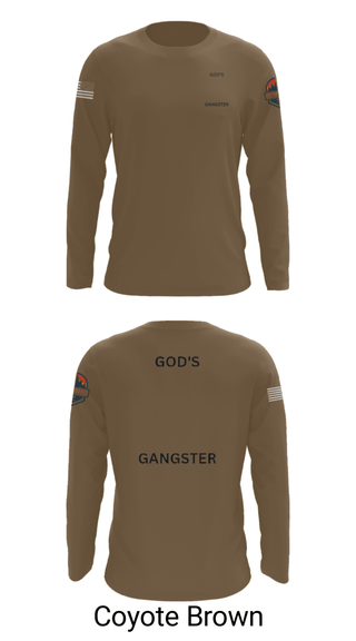 Long Sleeve Performance Shirt, GOD'S GANGSTER, Baseball, Teamtime, Team time, sublimation, custom sports apparel, team uniforms, spirit wear, spiritwear, sports uniforms, custom shirts, team store, custom team store, fundraiser sports, apparel fundraiser