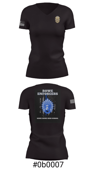 Women's Short Sleeve Vneck Shirt, Rowe Enforcers, Police, Teamtime, Team time, sublimation, custom sports apparel, team uniforms, spirit wear, spiritwear, sports uniforms, custom shirts, team store, custom team store, fundraiser sports, apparel fundraiser
