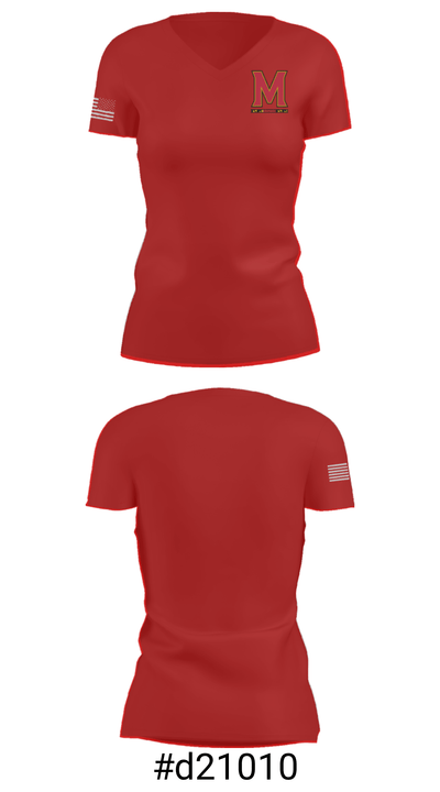 Maryland United Basketball 91556889 Women's Short Sleeve V-neck Shirt - 21