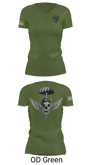 Women's Short Sleeve Vneck Shirt, , Army, Teamtime, Team time, sublimation, custom sports apparel, team uniforms, spirit wear, spiritwear, sports uniforms, custom shirts, team store, custom team store, fundraiser sports, apparel fundraiser