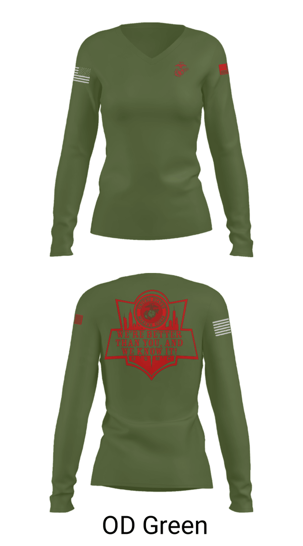 Women's Long Sleeve Vneck Shirt, RSS EMPIRE STATE, Marines, Teamtime, Team time, sublimation, custom sports apparel, team uniforms, spirit wear, spiritwear, sports uniforms, custom shirts, team store, custom team store, fundraiser sports, apparel fundraiser