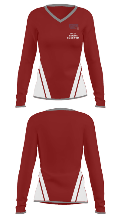 Oscar Hamilton Elementary 80915611 Women's Long Sleeve V-neck Shirt - 25