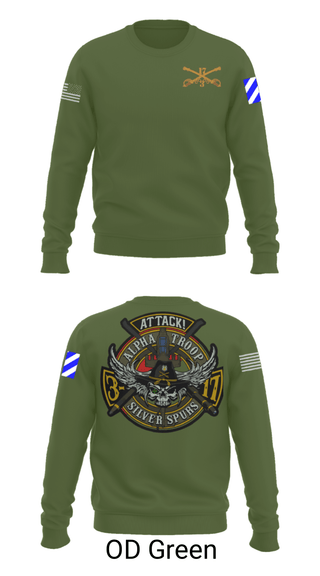 Crew Neck Sweatshirt, A/3-17 ACS, Army, Teamtime, Team time, sublimation, custom sports apparel, team uniforms, spirit wear, spiritwear, sports uniforms, custom shirts, team store, custom team store, fundraiser sports, apparel fundraiser