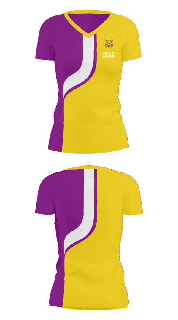 Women's Short Sleeve Vneck Shirt, Webster City High School Basketball, Men's Basketball, Teamtime, Team time, sublimation, custom sports apparel, team uniforms, spirit wear, spiritwear, sports uniforms, custom shirts, team store, custom team store, fundraiser sports, apparel fundraiser