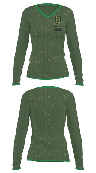 Women's Long Sleeve Vneck Shirt, Monte Vista High School Basketball, Women's Basketball, Teamtime, Team time, sublimation, custom sports apparel, team uniforms, spirit wear, spiritwear, sports uniforms, custom shirts, team store, custom team store, fundraiser sports, apparel fundraiser