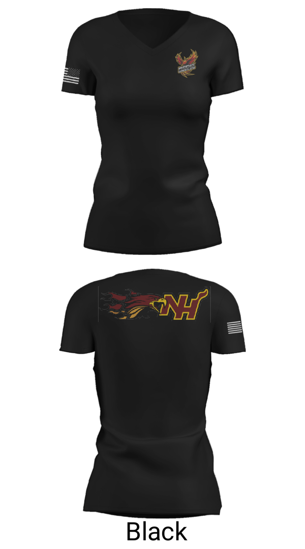 Women's Short Sleeve Vneck Shirt, New Hampstead Wrestling, Wrestling, Teamtime, Team time, sublimation, custom sports apparel, team uniforms, spirit wear, spiritwear, sports uniforms, custom shirts, team store, custom team store, fundraiser sports, apparel fundraiser