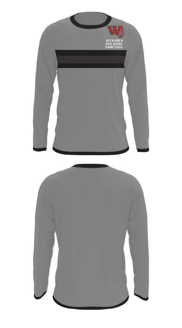 Long Sleeve Performance Shirt, Weehawken High School Basketball, Men's Basketball, Teamtime, Team time, sublimation, custom sports apparel, team uniforms, spirit wear, spiritwear, sports uniforms, custom shirts, team store, custom team store, fundraiser sports, apparel fundraiser