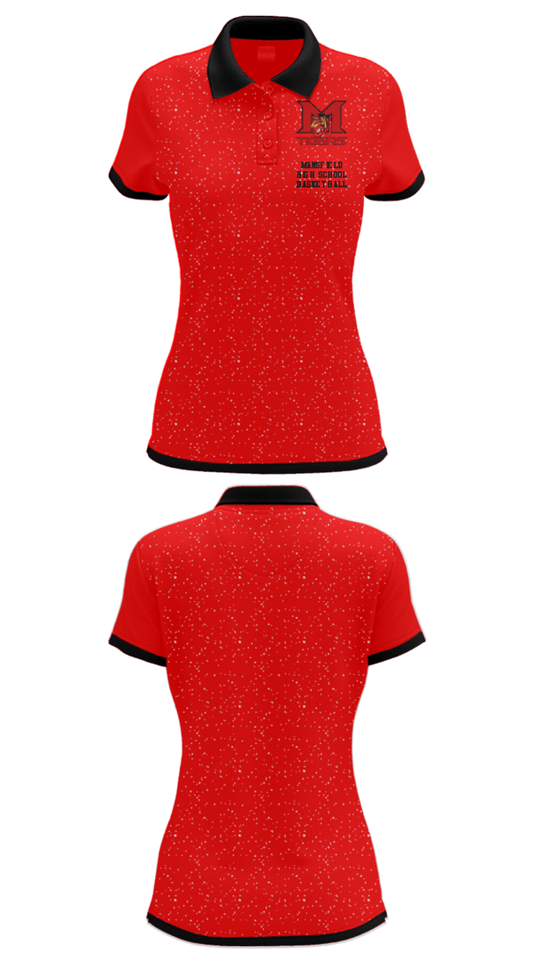 Women's Short Sleeve Performance Polo, Mansfield High School Basketball, Men's Basketball, Teamtime, Team time, sublimation, custom sports apparel, team uniforms, spirit wear, spiritwear, sports uniforms, custom shirts, team store, custom team store, fundraiser sports, apparel fundraiser