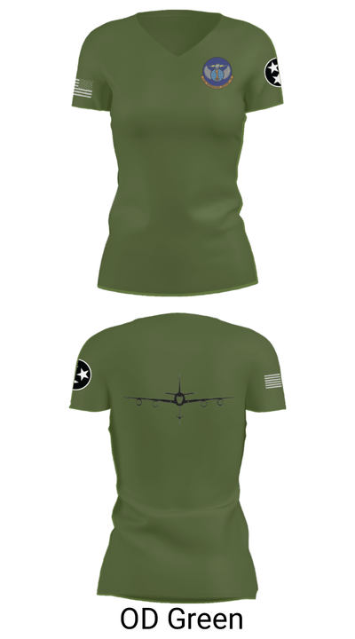 134 Operations Support Squadron 6553246 Women's Short Sleeve V-neck Shirt - 28