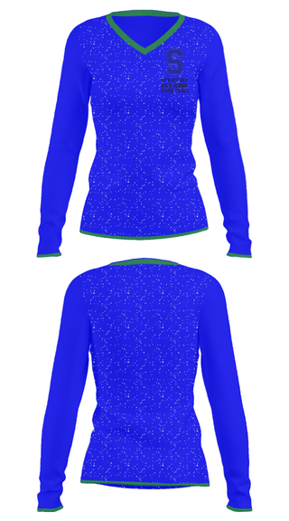 Women's Long Sleeve Vneck Shirt, Stratford High School Basketball, Men's Basketball, Teamtime, Team time, sublimation, custom sports apparel, team uniforms, spirit wear, spiritwear, sports uniforms, custom shirts, team store, custom team store, fundraiser sports, apparel fundraiser