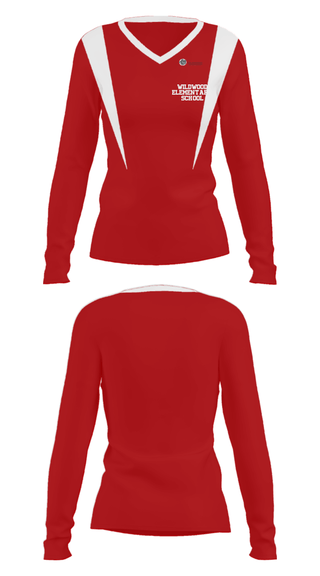 Women's Long Sleeve Vneck Shirt, Wildwood Elementary School, Spirit Store, Teamtime, Team time, sublimation, custom sports apparel, team uniforms, spirit wear, spiritwear, sports uniforms, custom shirts, team store, custom team store, fundraiser sports, apparel fundraiser