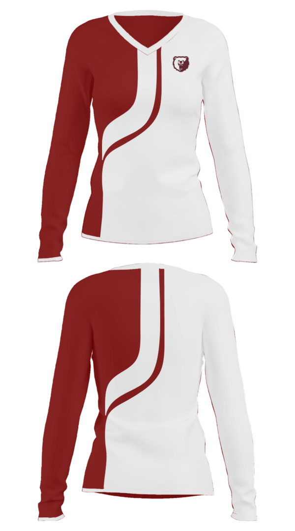 Women's Long Sleeve Vneck Shirt, Willow Springs Middle School Basketball, Women's Basketball, Teamtime, Team time, sublimation, custom sports apparel, team uniforms, spirit wear, spiritwear, sports uniforms, custom shirts, team store, custom team store, fundraiser sports, apparel fundraiser