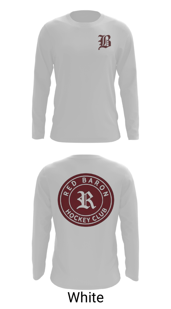 Long Sleeve Performance Shirt, Red Baron Hockey Club, Ice Hockey, Teamtime, Team time, sublimation, custom sports apparel, team uniforms, spirit wear, spiritwear, sports uniforms, custom shirts, team store, custom team store, fundraiser sports, apparel fundraiser