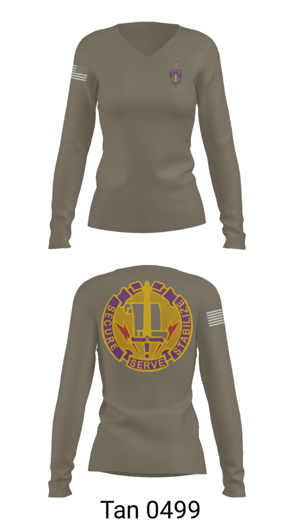 Women's Long Sleeve Vneck Shirt, 405th Civil Affairs Battalion, Army, Teamtime, Team time, sublimation, custom sports apparel, team uniforms, spirit wear, spiritwear, sports uniforms, custom shirts, team store, custom team store, fundraiser sports, apparel fundraiser