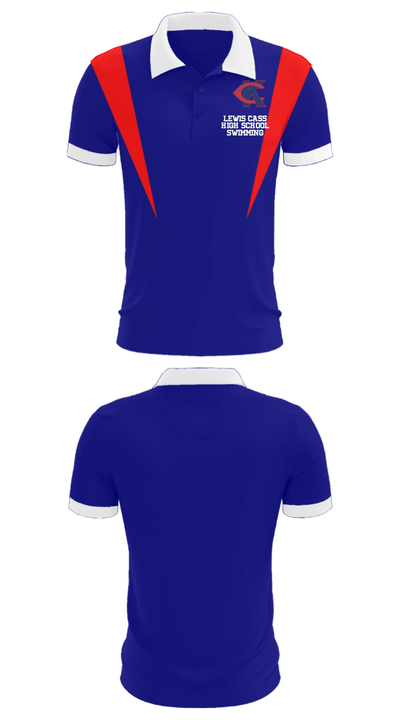 Lewis Cass High School Swimming 87230853 Short Sleeve Performance Polo - 23