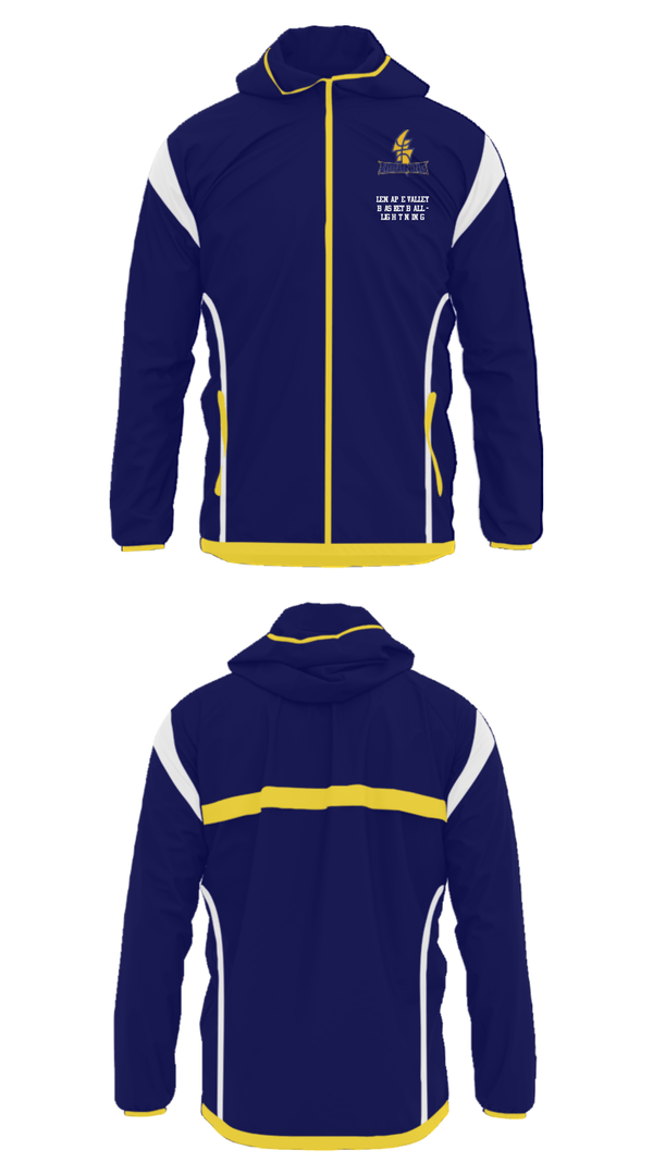 Windbreaker, Lenape Valley Basketball - Lightning, Men's Basketball, Teamtime, Team time, sublimation, custom sports apparel, team uniforms, spirit wear, spiritwear, sports uniforms, custom shirts, team store, custom team store, fundraiser sports, apparel fundraiser