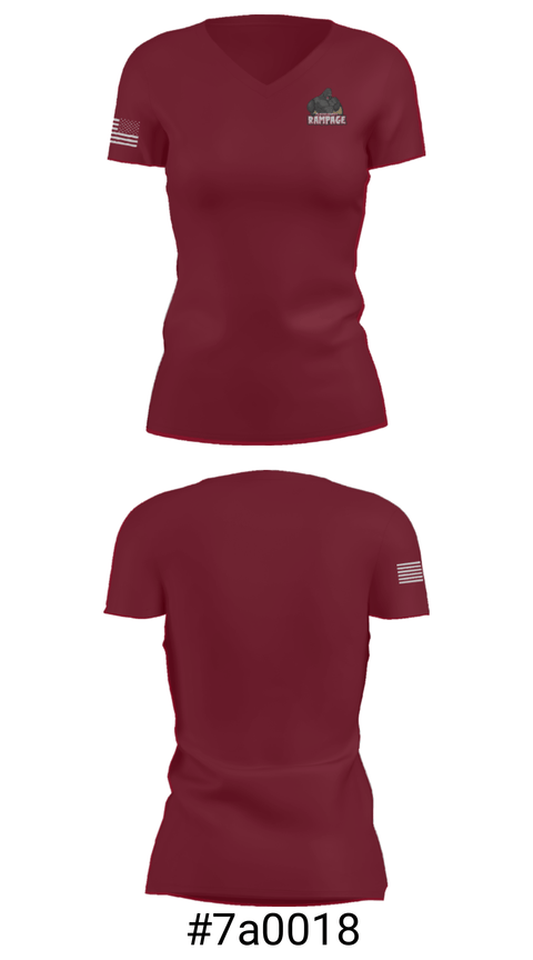 Women's Short Sleeve Vneck Shirt, Placer County Rampage, Football, Teamtime, Team time, sublimation, custom sports apparel, team uniforms, spirit wear, spiritwear, sports uniforms, custom shirts, team store, custom team store, fundraiser sports, apparel fundraiser