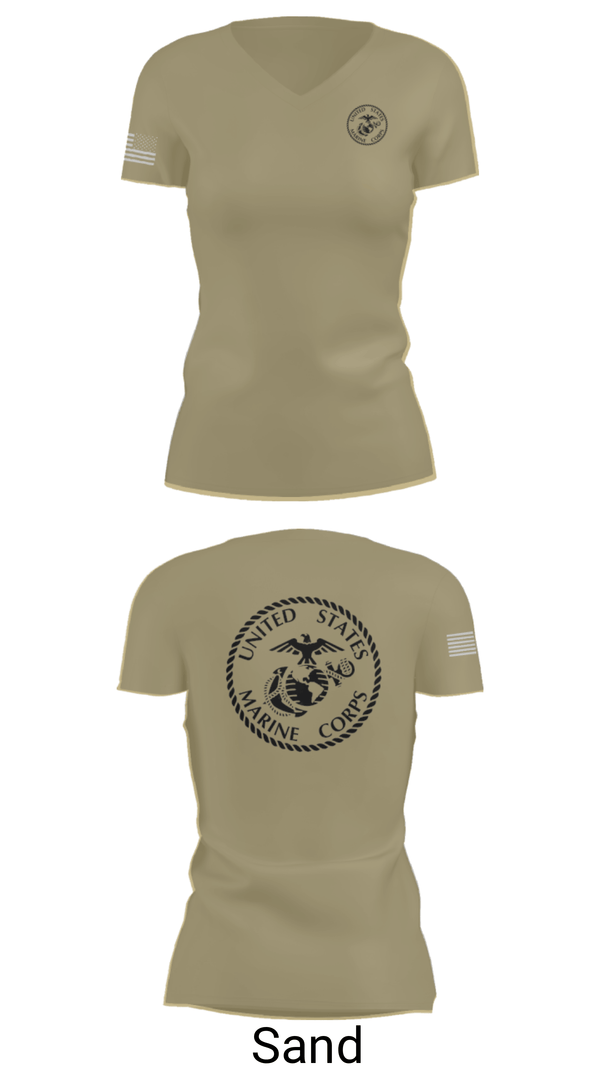 Women's Short Sleeve Vneck Shirt, UHS MCJROTC, Marines, Teamtime, Team time, sublimation, custom sports apparel, team uniforms, spirit wear, spiritwear, sports uniforms, custom shirts, team store, custom team store, fundraiser sports, apparel fundraiser