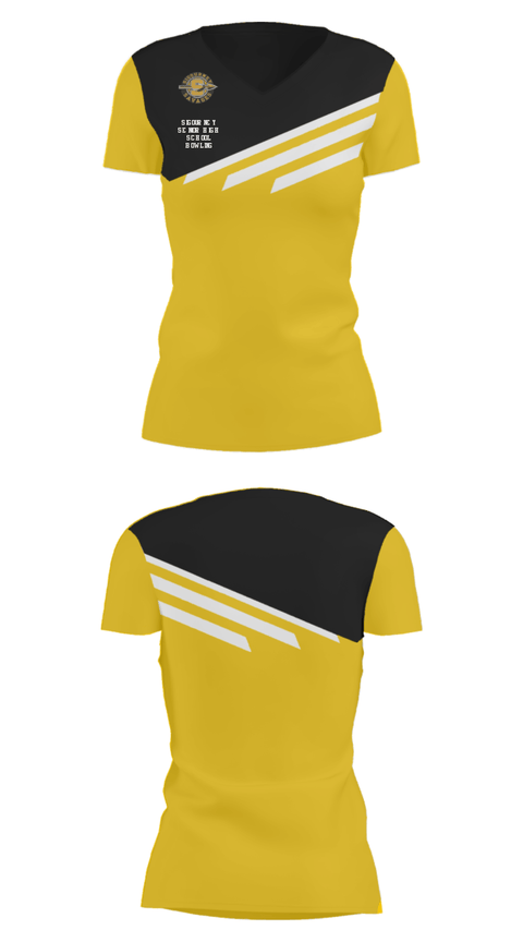Women's Short Sleeve Vneck Shirt, Sigourney Senior High School Bowling, Bowling, Teamtime, Team time, sublimation, custom sports apparel, team uniforms, spirit wear, spiritwear, sports uniforms, custom shirts, team store, custom team store, fundraiser sports, apparel fundraiser