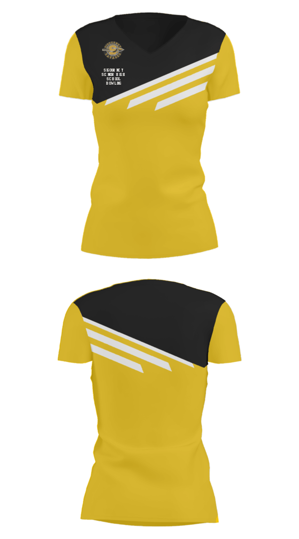 Women's Short Sleeve Vneck Shirt, Sigourney Senior High School Bowling, Bowling, Teamtime, Team time, sublimation, custom sports apparel, team uniforms, spirit wear, spiritwear, sports uniforms, custom shirts, team store, custom team store, fundraiser sports, apparel fundraiser