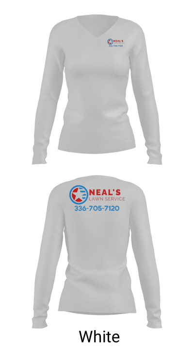 Neal's Lawn Service 22363993 Women's Long Sleeve V-neck Shirt - 6