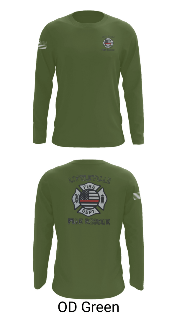 Long Sleeve Performance Shirt, Littleville Fire & Rescue, Fire Department, Teamtime, Team time, sublimation, custom sports apparel, team uniforms, spirit wear, spiritwear, sports uniforms, custom shirts, team store, custom team store, fundraiser sports, apparel fundraiser