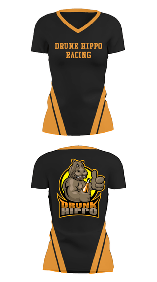 Women's Short Sleeve Vneck Shirt, Drunk Hippo Racing, , Teamtime, Team time, sublimation, custom sports apparel, team uniforms, spirit wear, spiritwear, sports uniforms, custom shirts, team store, custom team store, fundraiser sports, apparel fundraiser