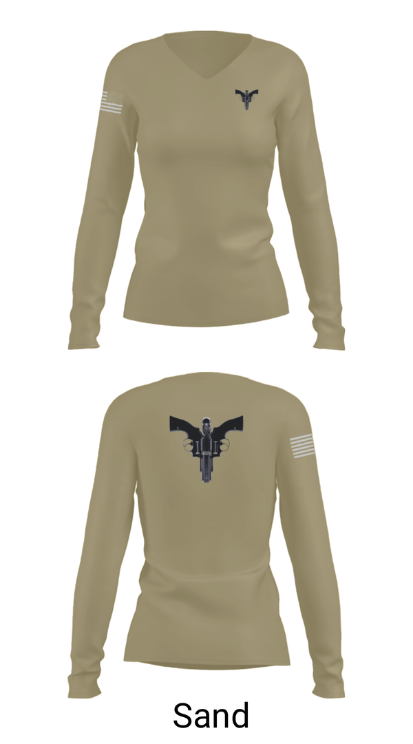 Women's Long Sleeve Vneck Shirt, Tres Amigos, Navy, Teamtime, Team time, sublimation, custom sports apparel, team uniforms, spirit wear, spiritwear, sports uniforms, custom shirts, team store, custom team store, fundraiser sports, apparel fundraiser