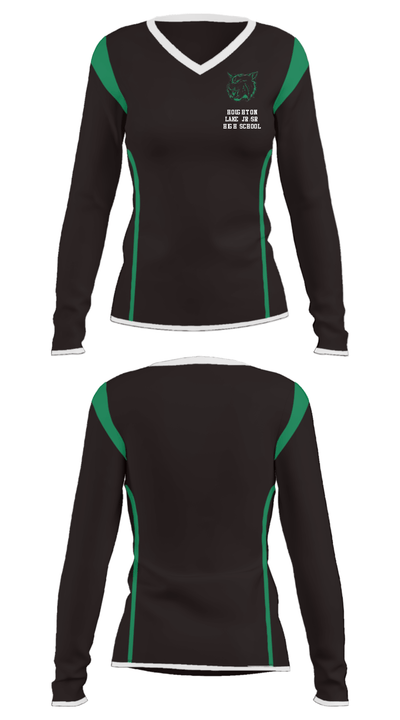 Houghton Lake Jr/Sr High School 8124308 Women's Long Sleeve V-neck Shirt - 37