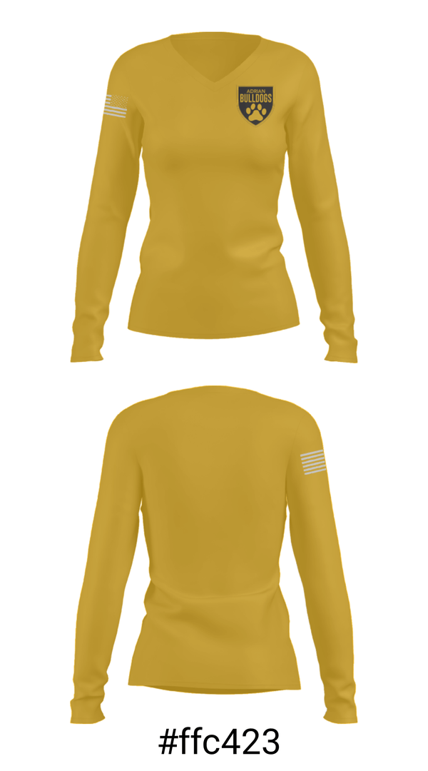 Women's Long Sleeve Vneck Shirt, Adrian College Ice Hockey, Ice Hockey, Teamtime, Team time, sublimation, custom sports apparel, team uniforms, spirit wear, spiritwear, sports uniforms, custom shirts, team store, custom team store, fundraiser sports, apparel fundraiser