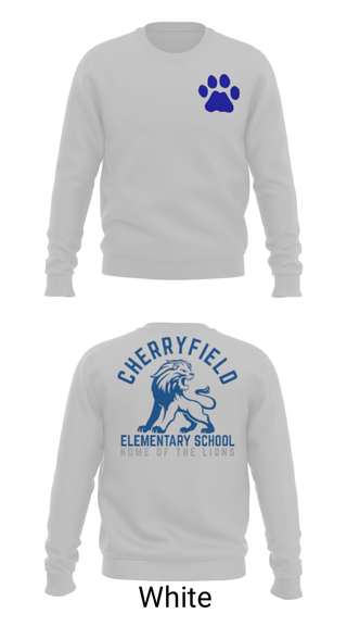 Crew Neck Sweatshirt, Cherryfield Elementary School, Spirit Store, Teamtime, Team time, sublimation, custom sports apparel, team uniforms, spirit wear, spiritwear, sports uniforms, custom shirts, team store, custom team store, fundraiser sports, apparel fundraiser